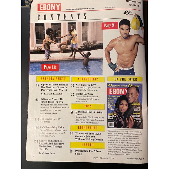 Ebony Magazine, November 1998, Oprah and Danny Cover Feature Story - Picture 2 of 16